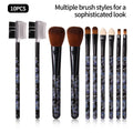 KOSSHOW 10-Pc Blue Leopard Makeup Brush Set | Kabuki & Powder Makeup Brush Set QXL MULTI