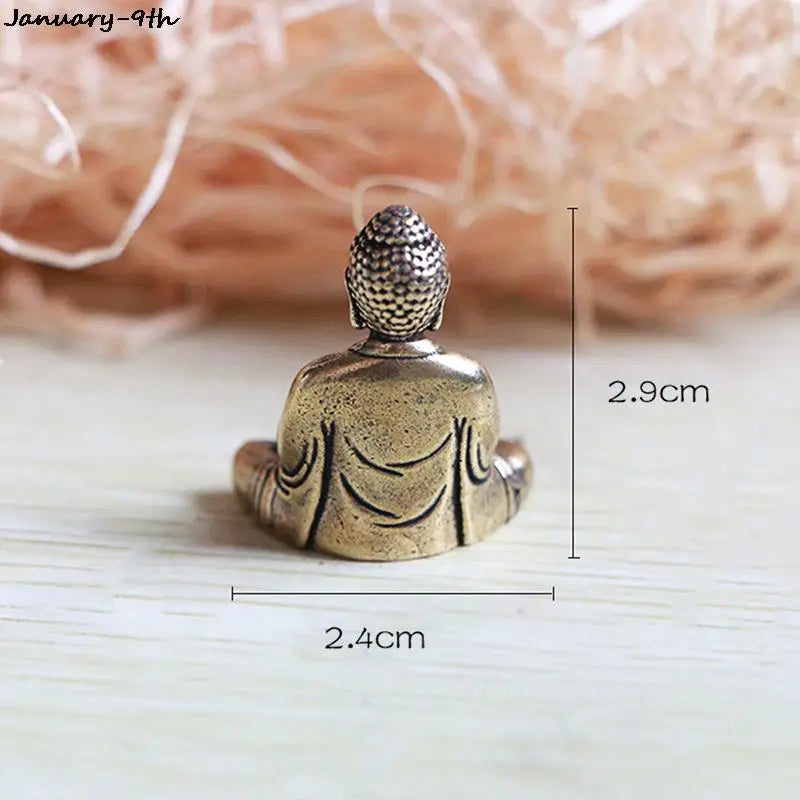 Miniature Copper Buddha Figurine | Feng Shui Home & Car Decor Buddha Figurine QXL