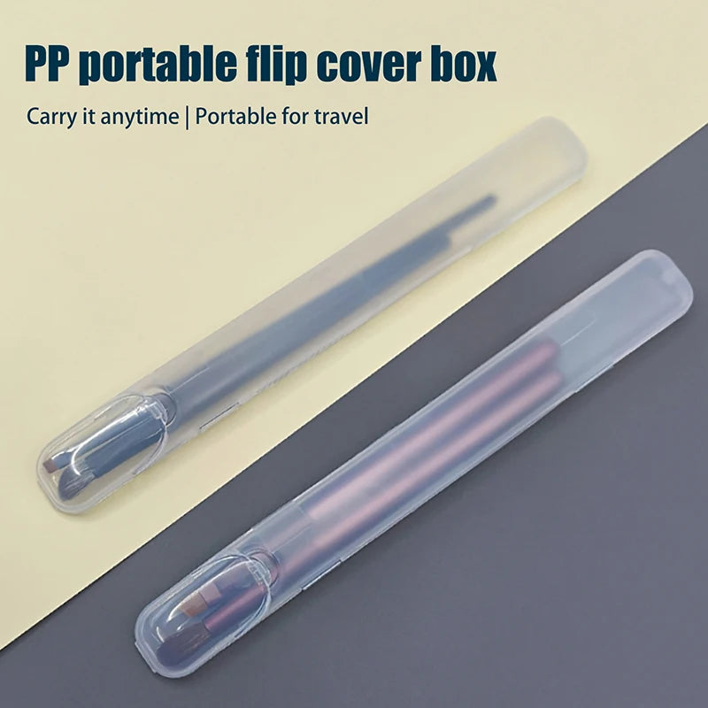 Portable Transparent Makeup Brush Storage Box with Lid Makeup Brush Organizer QXL