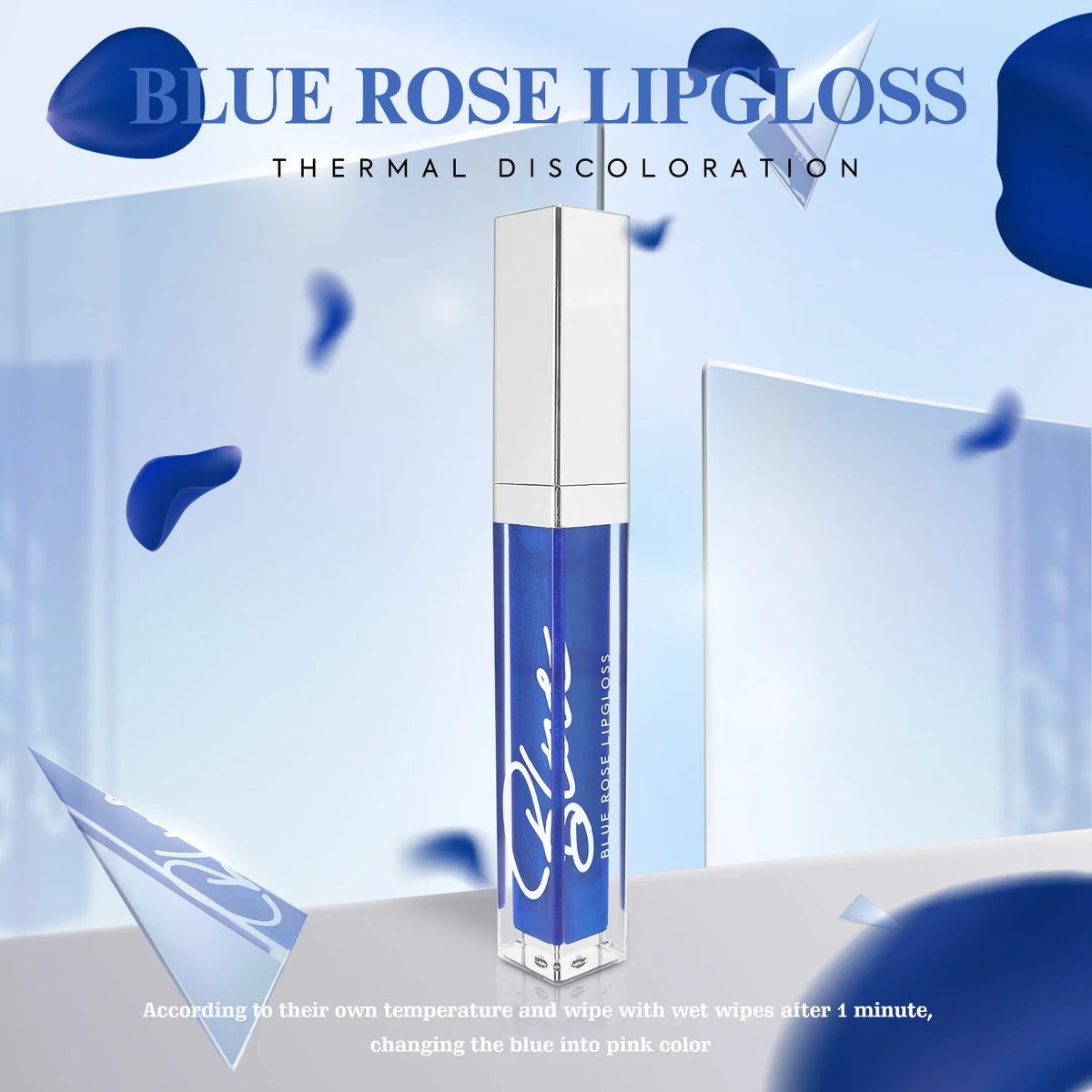 Blue Rose Color-Changing Lip Gloss | Moisturizing & Long-Lasting Color-Changing Lip Gloss QXL