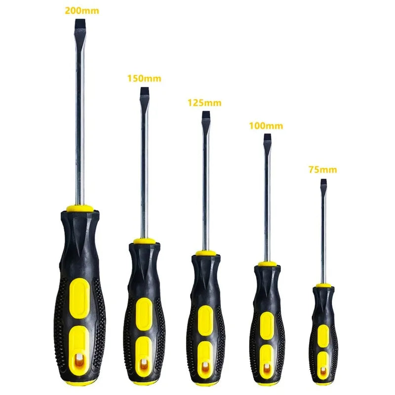5-Piece Magnetic Flathead Screwdriver Set – Ergonomic Handle Screwdriver Set QXL 5PCS
