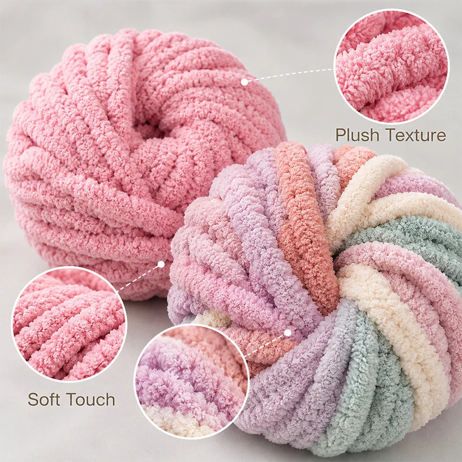 Super Thick Chunky Polyester Yarn | DIY Knitting & Crochet Chunky Craft Yarn QXL