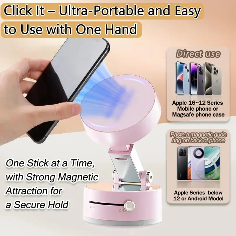360° Magnetic Vacuum Suction Car Phone Mount | Foldable Car Phone Mount QXL