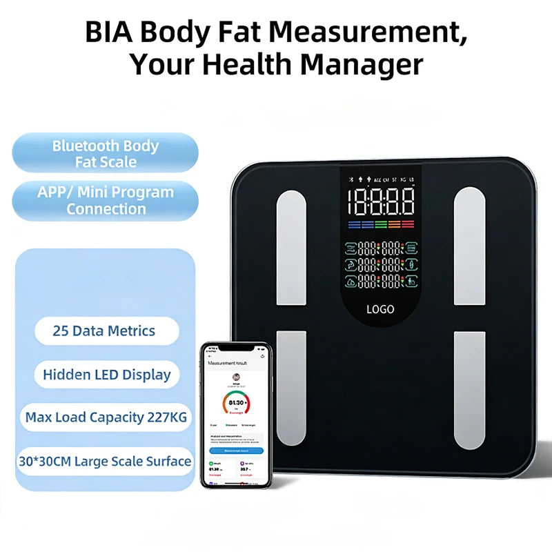 Dreamburgh Smart Body Fat Scale Bluetooth 500lb/227kg Smart Body Scale QXL