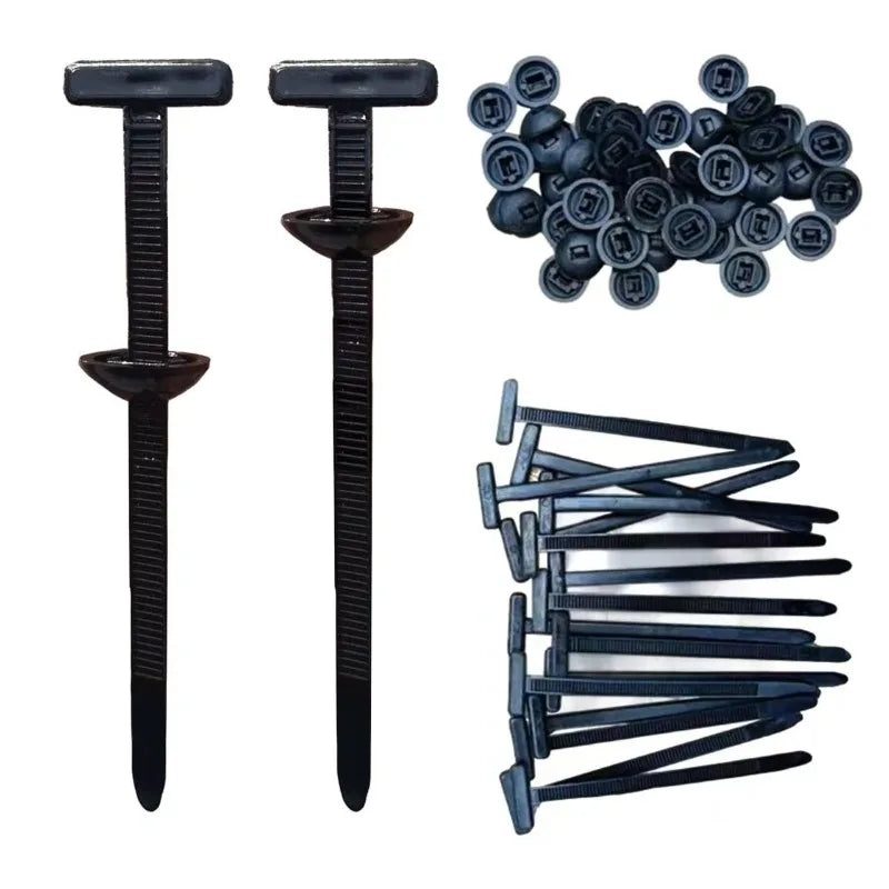 100-Pack Push Mount Cable Ties | Nylon Wire Harness Clips Automotive Cable Fasteners QXL