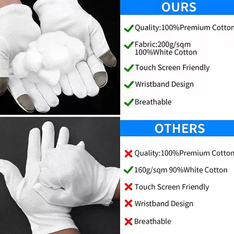 Soft Cotton Moisturizing Gloves | Overnight Lotion-Lock Spa Moisturizing Hand Gloves QXL