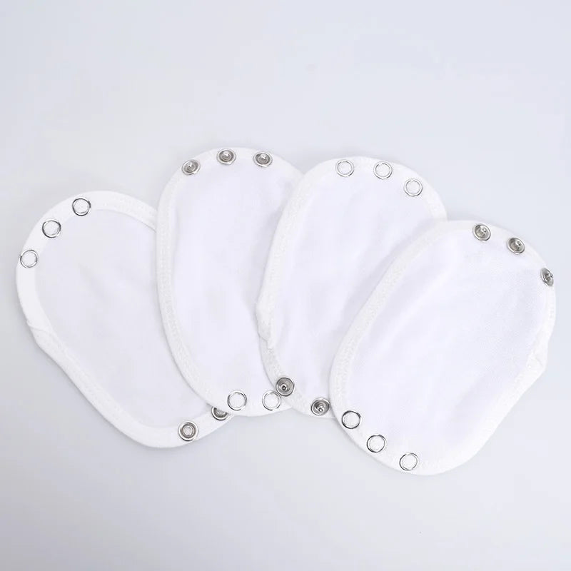 4-Pack Baby Bodysuit Snap Extenders | Soft Cotton Onesie Bodysuit Extender QXL B108 White