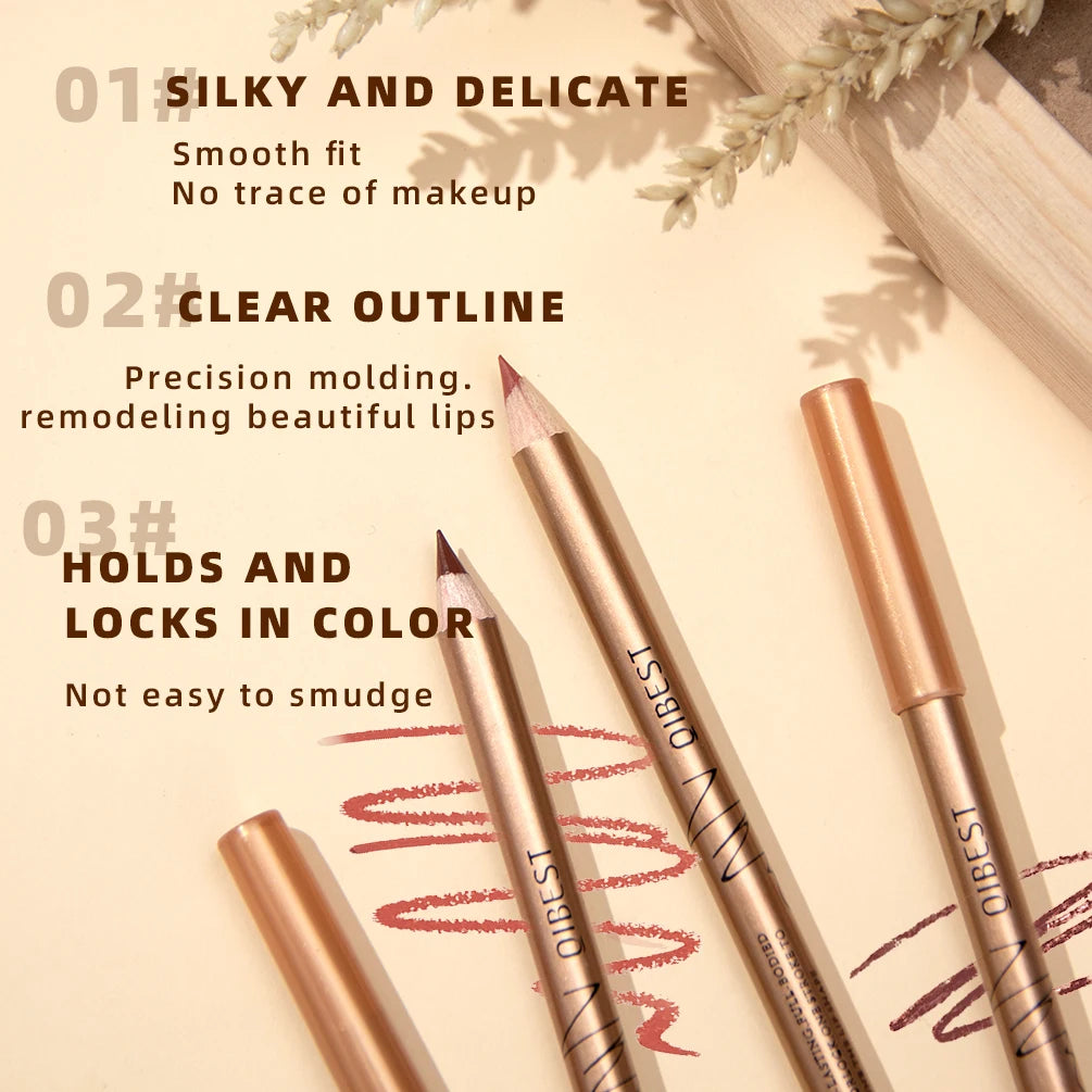 QIBEST 12-Pc Waterproof Matte Lip Liner Set | Nude Shades Lip Liner Set QXL