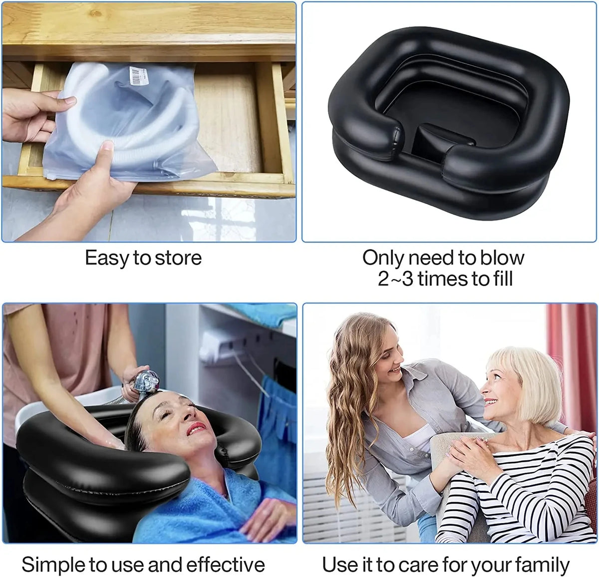 Inflatable Portable Shampoo Basin | Foldable Hair Washing Bowl Inflatable Shampoo Basin QXL
