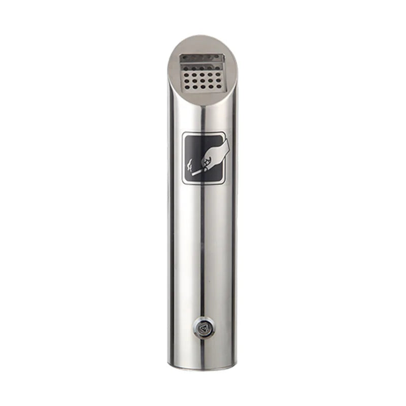 Wall-Mounted Stainless Steel Ashtray with Lock | Outdoor Ash Bin Wall-Mounted Ashtray QXL B
