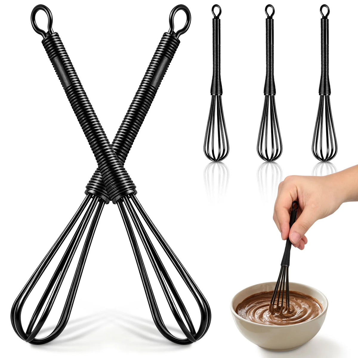 5-Pack Plastic Mini Whisks for Hair Dye & Kitchen Mixing Hair Dye Mixing Whisk QXL