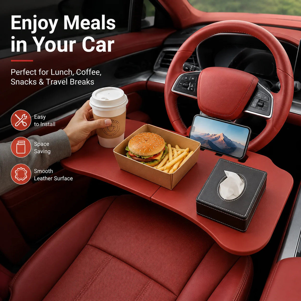 Foldable Car Tray Table | Dining & Laptop Desk for Tesla Car Tray Table QXL