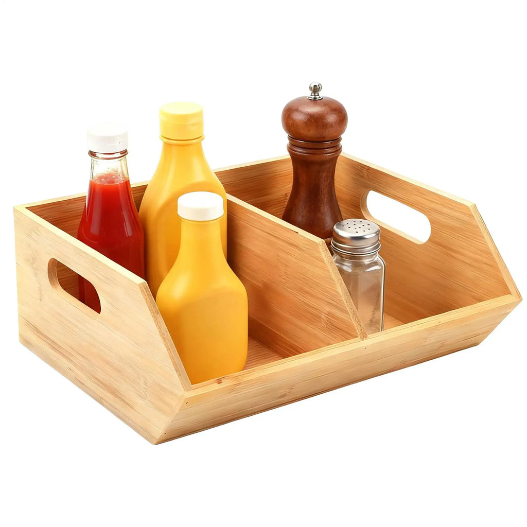 Stackable Bamboo Pantry Storage Bins | Kitchen Organizer Pantry Storage Bin QXL Default Title
