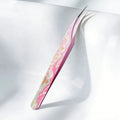 Anti-Static Curved Lash Tweezers | Stainless Steel Extensions Eyelash Tweezers QXL Pink