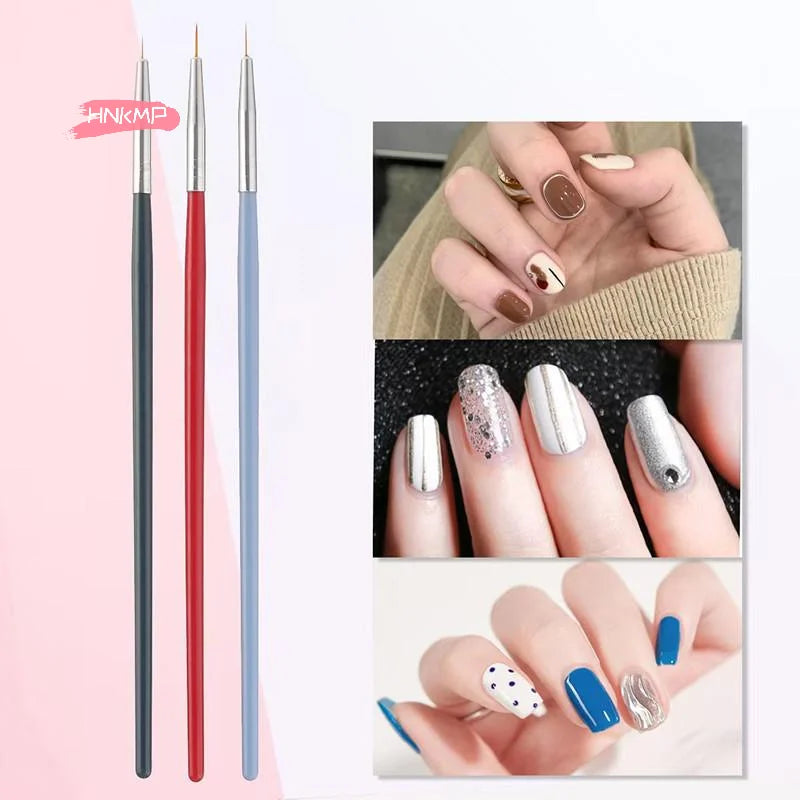 3-Piece Fine Nail Art Liner Brush Set | UV Gel Detail Painting Nail Art Liner Brush QXL
