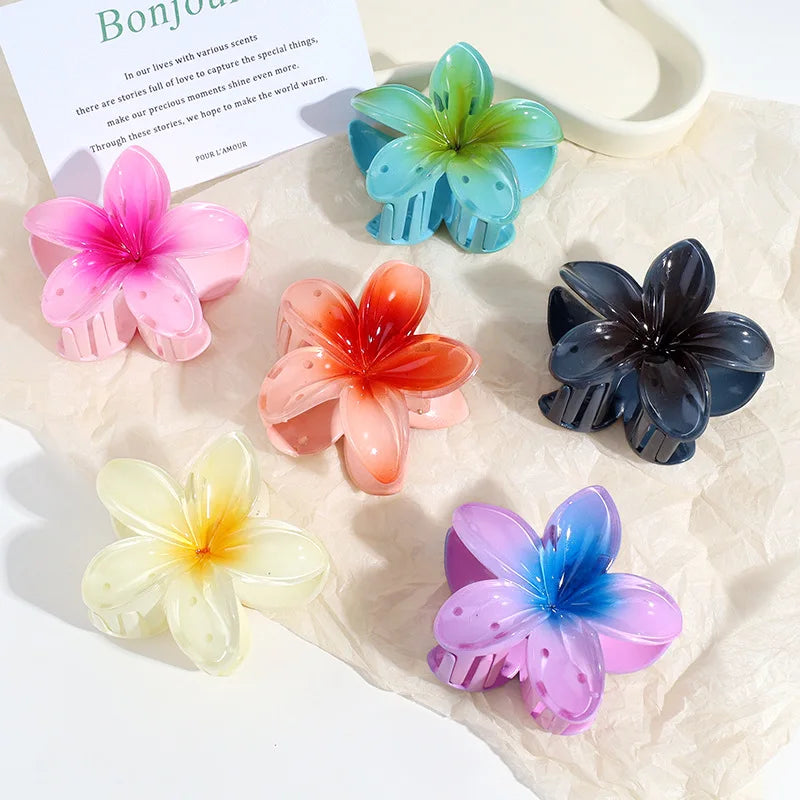 Flower Claw Clip Shark Hair Clip | Gradient Color Hair Claw Clip QXL