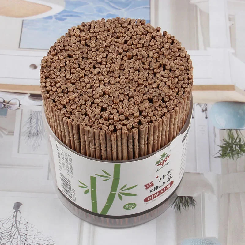 800-Pack Carbonized Bamboo Toothpicks | Eco-Friendly Picks Disposable Toothpicks QXL