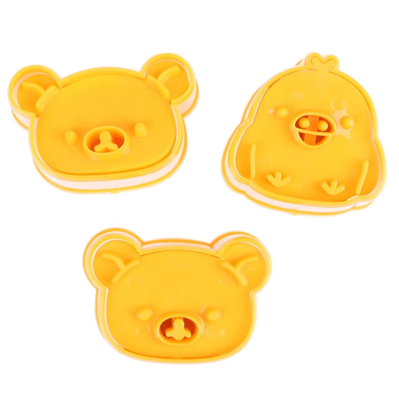 3-Piece Bear Sandwich Mold & Bread Crust Cutter Set Sandwich Mold Set QXL one size