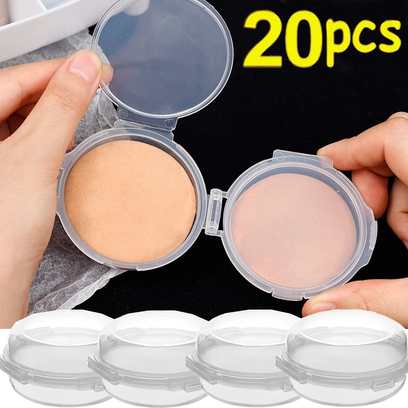Transparent Double-Layer Powder Puff Storage Box – 20 Pack Puff Storage Box QXL