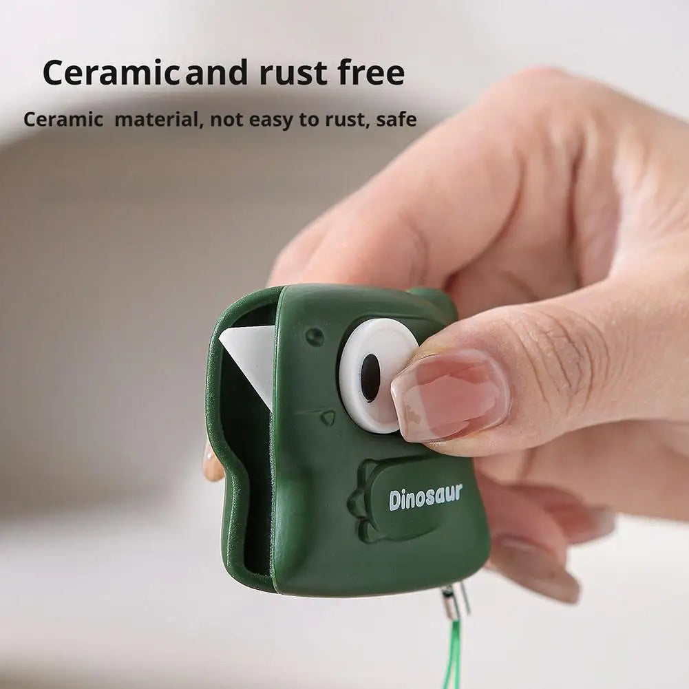 Dinosaur Mini Box Cutter | Auto-Retracting Ceramic Blade Mini Box Cutter QXL