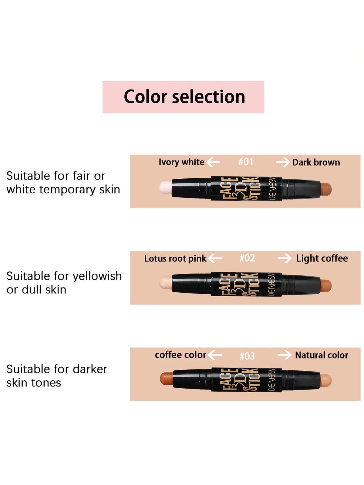 MAXFINE Dual-Ended Matte Contour Stick & Highlighter Pen Contour Highlight Stick QXL