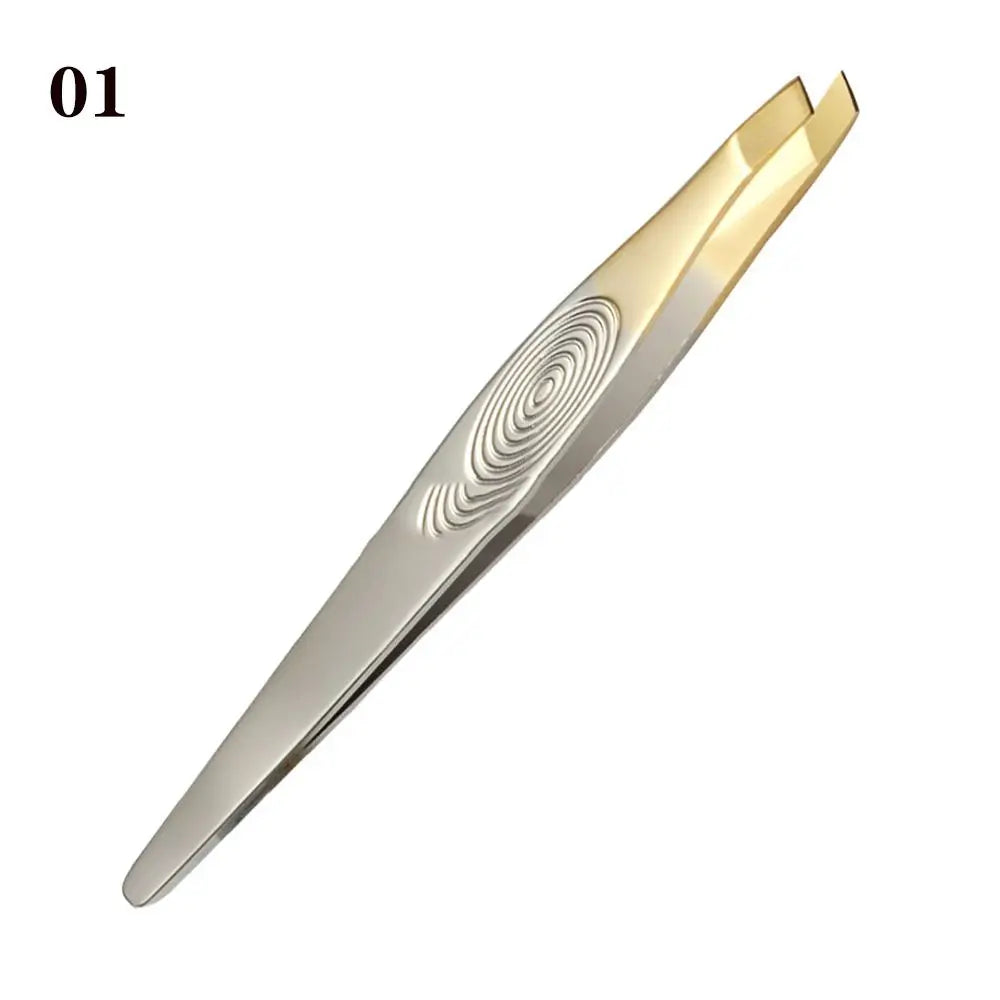 Stainless Steel Eyebrow Tweezers | Slant, Tip & Flat Eyebrow Tweezers QXL 01