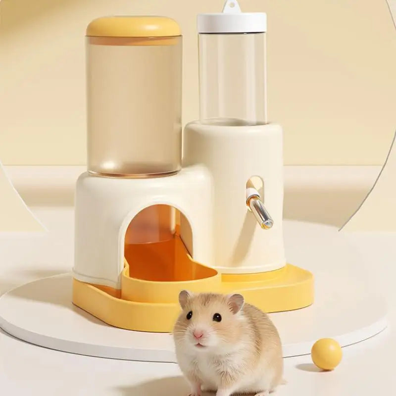 2-in-1 Hamster Automatic Feeder & Water Dispenser Set Pet Feeder Set QXL