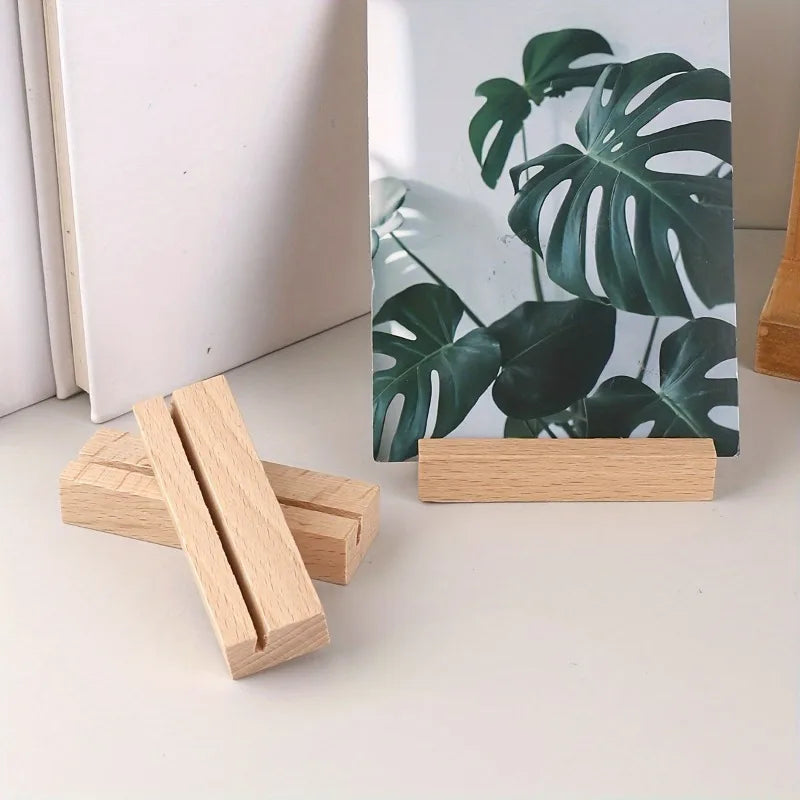 Wooden Card Holder | Kawaii School Stationery Desk Organizer Wooden Card Holder QXL