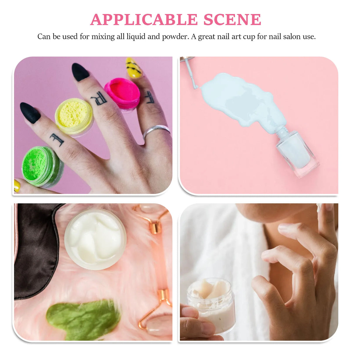 Glass Nail Art Cup with Lid | Manicure Liquid Mixing Container Nail Art Cup QXL