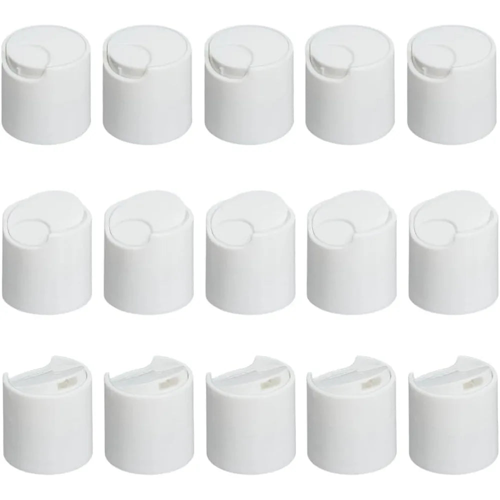 50-Pack White Disc Top Caps 28/410 | Press Flip Bottle Caps Disc Top Bottle Caps QXL