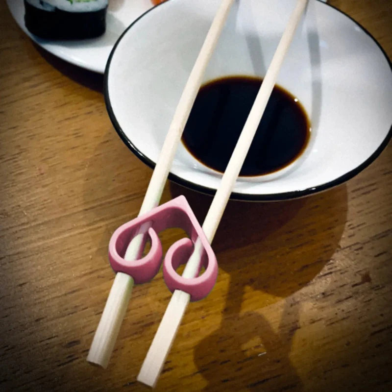 Heart-Shaped Chopstick Training Helper | Adults & Kids Chopstick Training Aid QXL