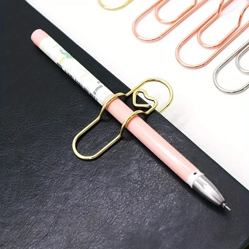 4-Pack Love Heart Pen Clips for Notebooks & Planners Pen Clip Holder QXL
