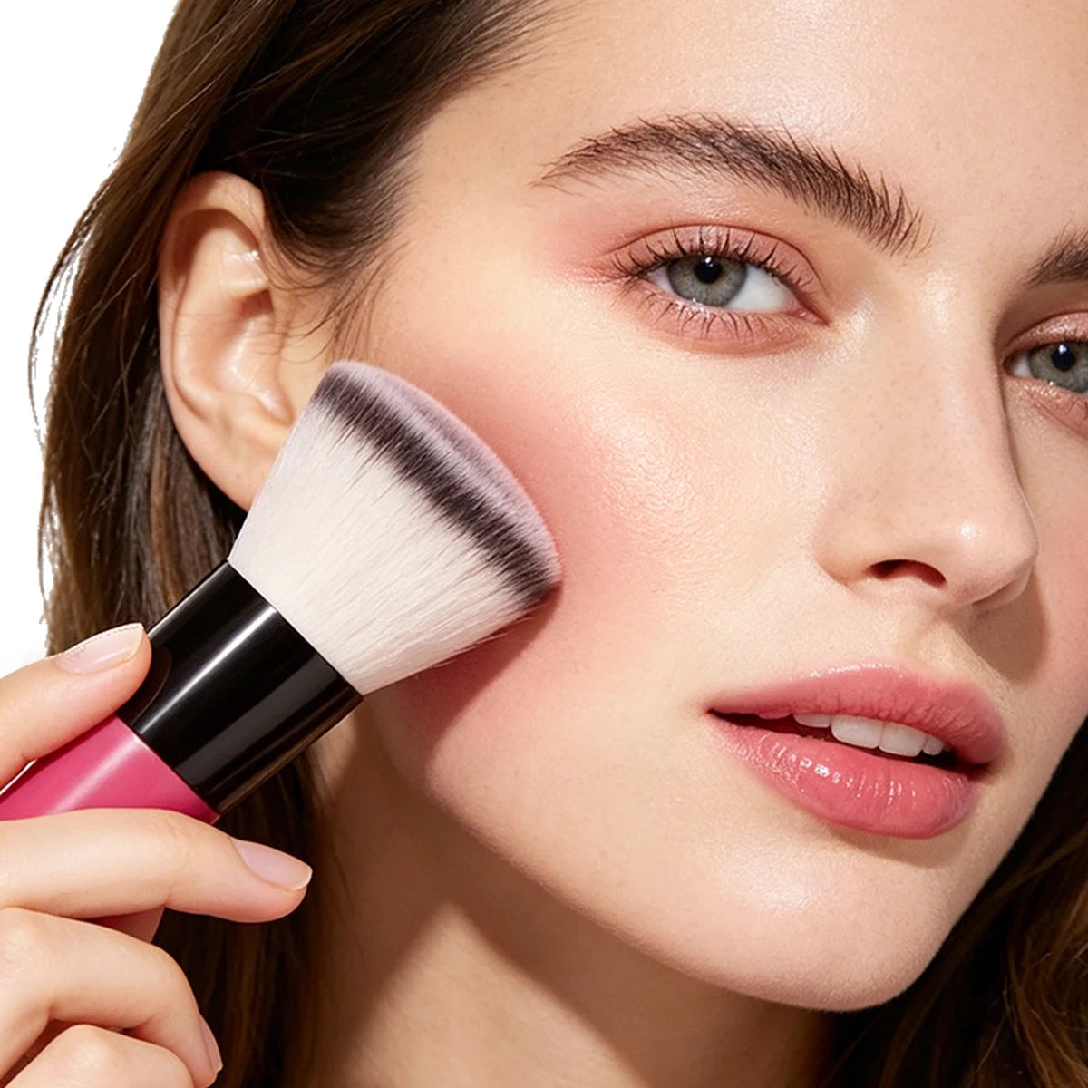 KOSSHOW 3-Piece Pink Makeup Brush Set | Eyeliner & Powder Makeup Brush Set QXL