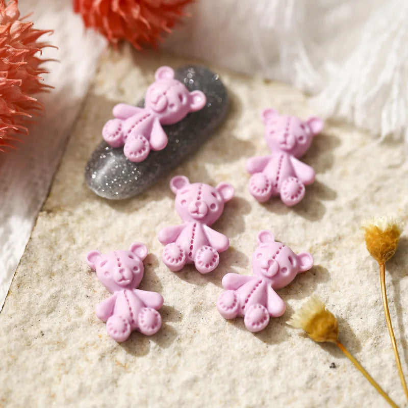 20-Pack 3D Kawaii Bear Resin Nail Art Charms | DIY Nail Decor 3D Nail Art Charms QXL