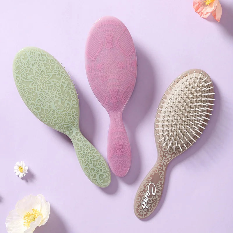 Floral Air Cushion Hair Brush – Detangling Scalp Massage Air Cushion Hair Brush QXL