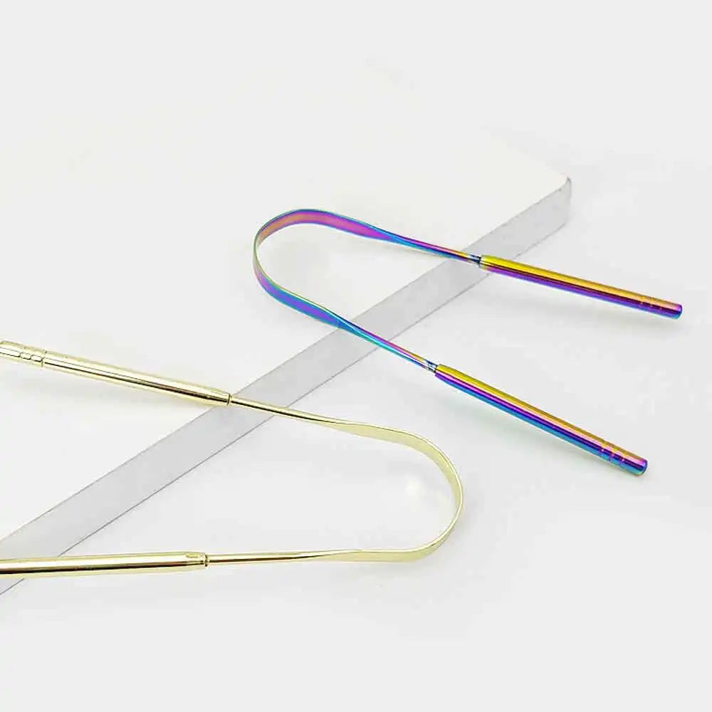 Stainless Steel U-Shaped Tongue Scraper | 4 Colors Fresh Breath Tongue Scraper QXL