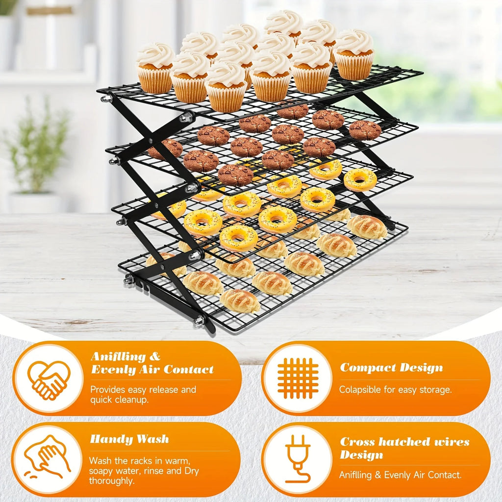 Foldable Stackable Metal Wire Baking Cooling Rack | Drying Baking Cooling Rack QXL