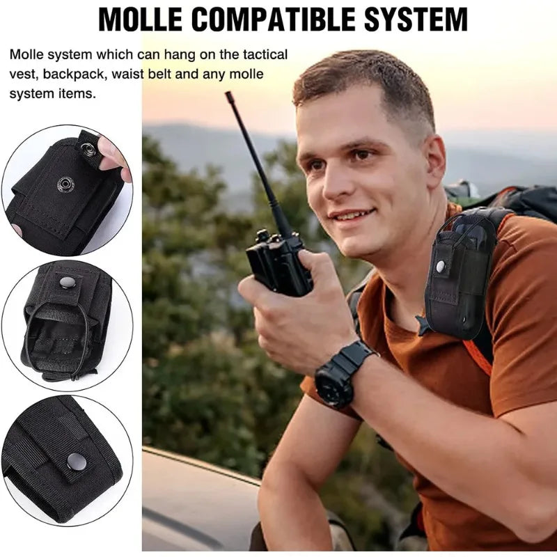 Tactical MOLLE Radio Pouch | Walkie Talkie Holster Waist Bag Tactical Radio Pouch QXL