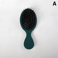 Mini Oval Boar Bristle & Nylon Hair Brush | Anti-Static Boar Bristle Hair Brush QXL Green