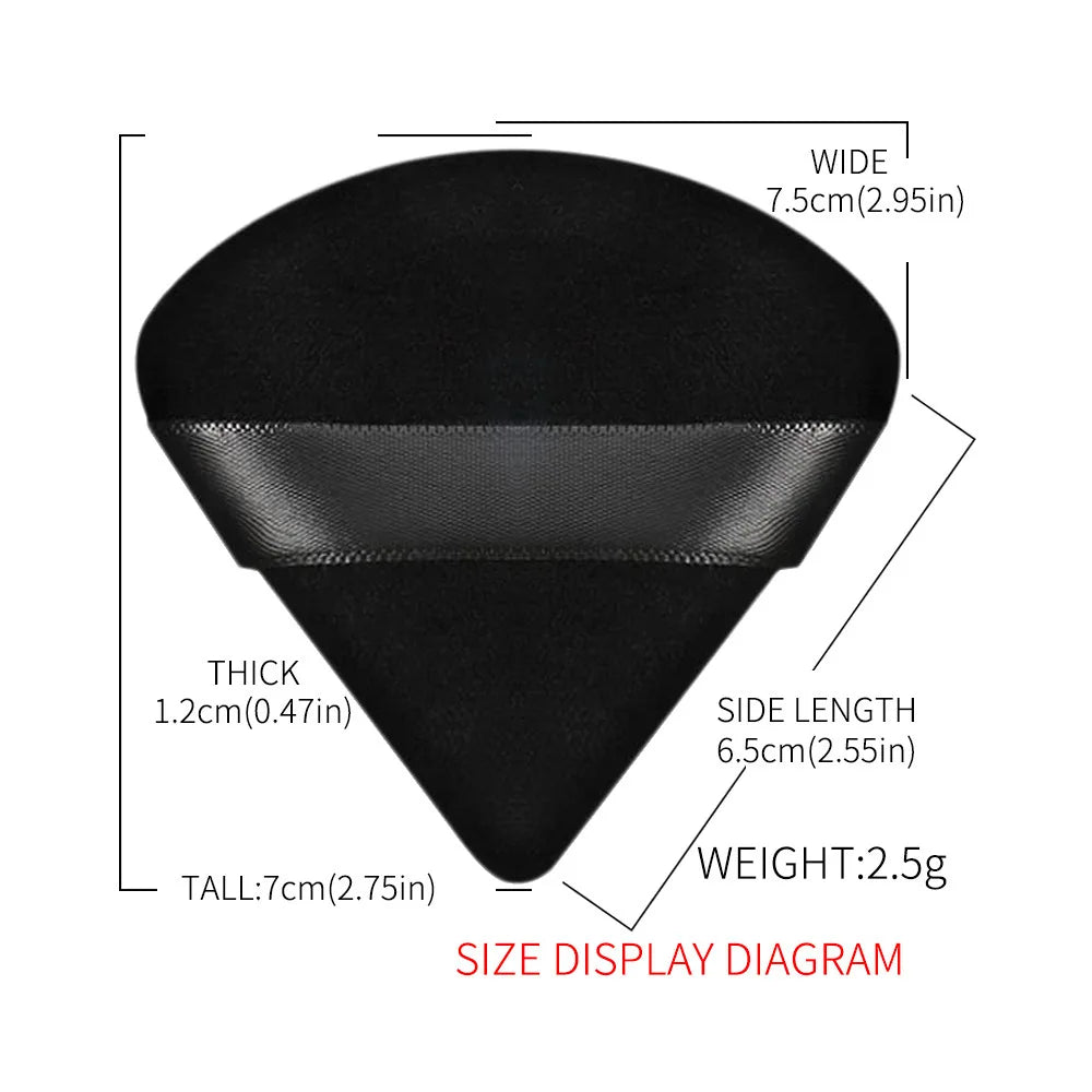 6-Pack Triangle Flocking Powder Puff Set | Dry & Wet Sponge Makeup Powder Puff Set QXL