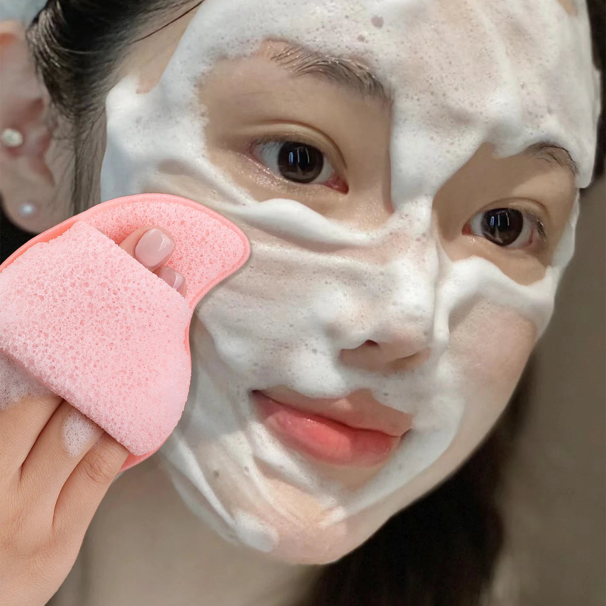 Exfoliating Face Wash Sponge Puff | Cleansing & Makeup Remover Facial Cleansing Sponge QXL