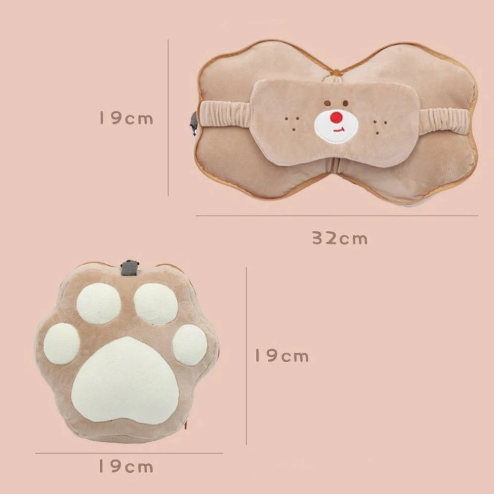 2-in-1 Velvet Neck Pillow & Sleep Eye Mask | Travel Pillow Travel Neck Pillow QXL