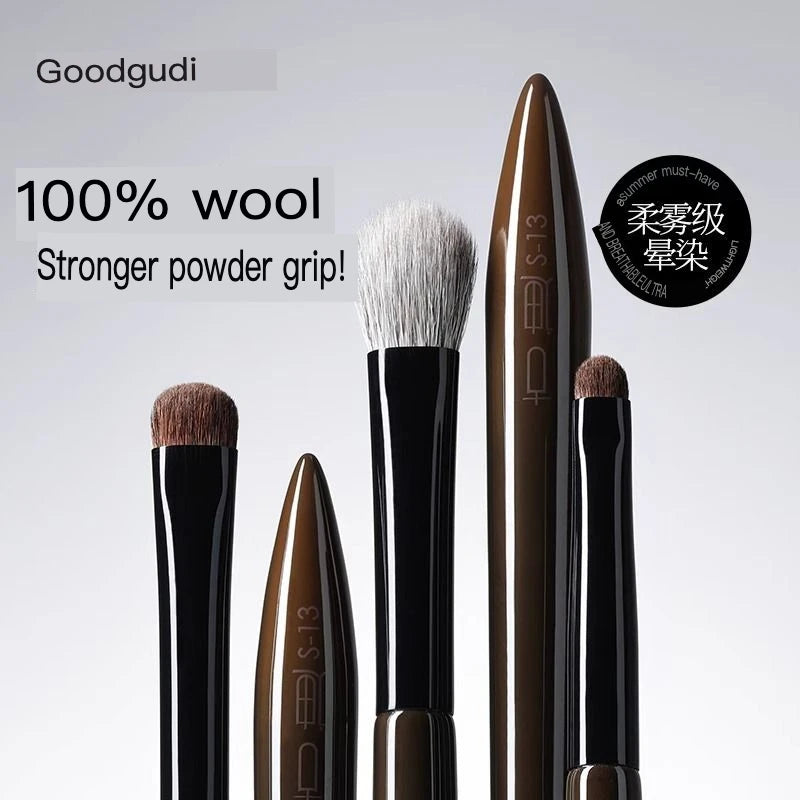3-Piece Goat Hair Eyeshadow Brush Set | Natural Blending Eyeshadow Brush Set QXL