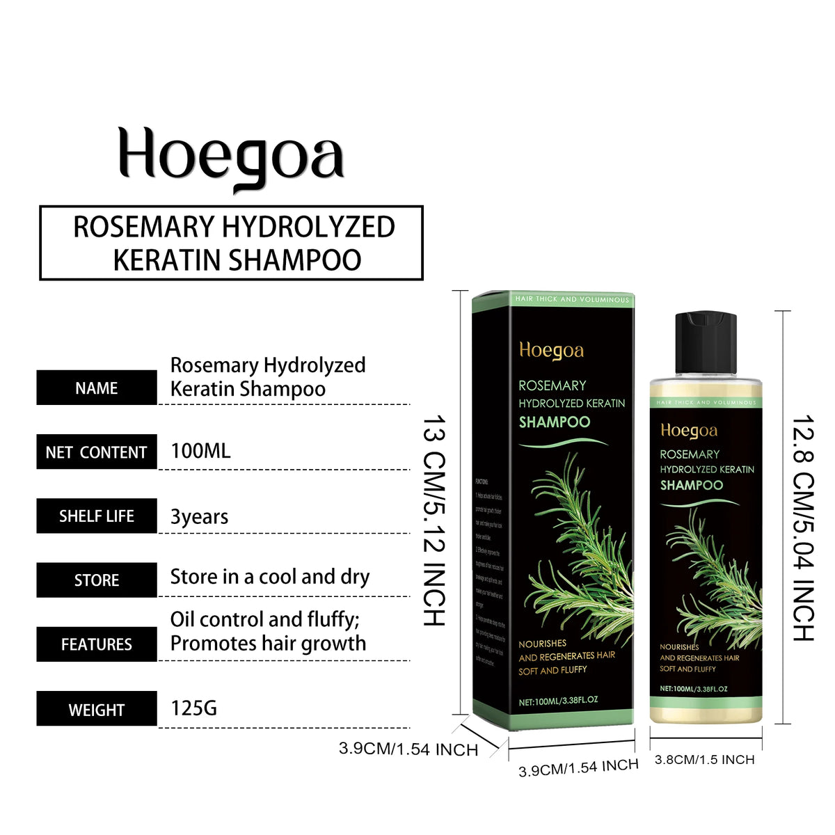 HOEGOA Rosemary Keratin Shampoo – Oil Control & Scalp Care Rosemary Shampoo QXL