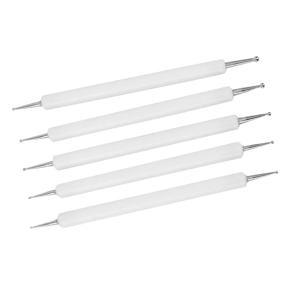 5-Pack Double-Ended Dotting Pens | Nail Art & DIY Craft Tool Dotting Pen Set QXL