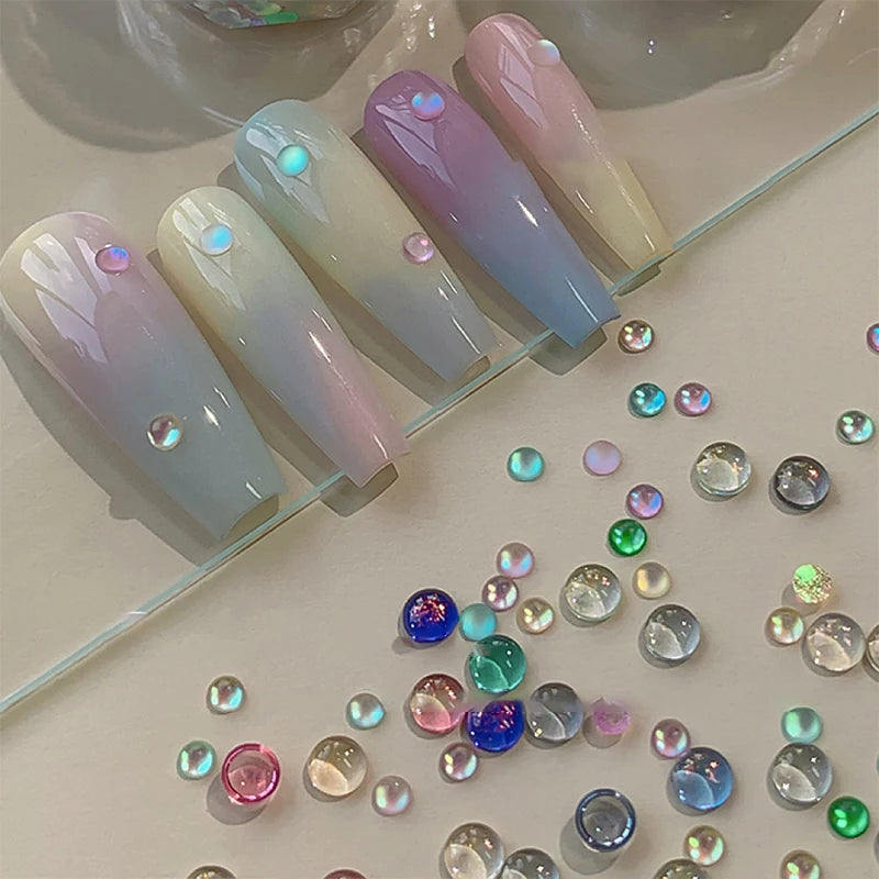 Mermaid Bubble Bead Nail Decorations – Candy Macaron Colors Nail Art Decorations QXL