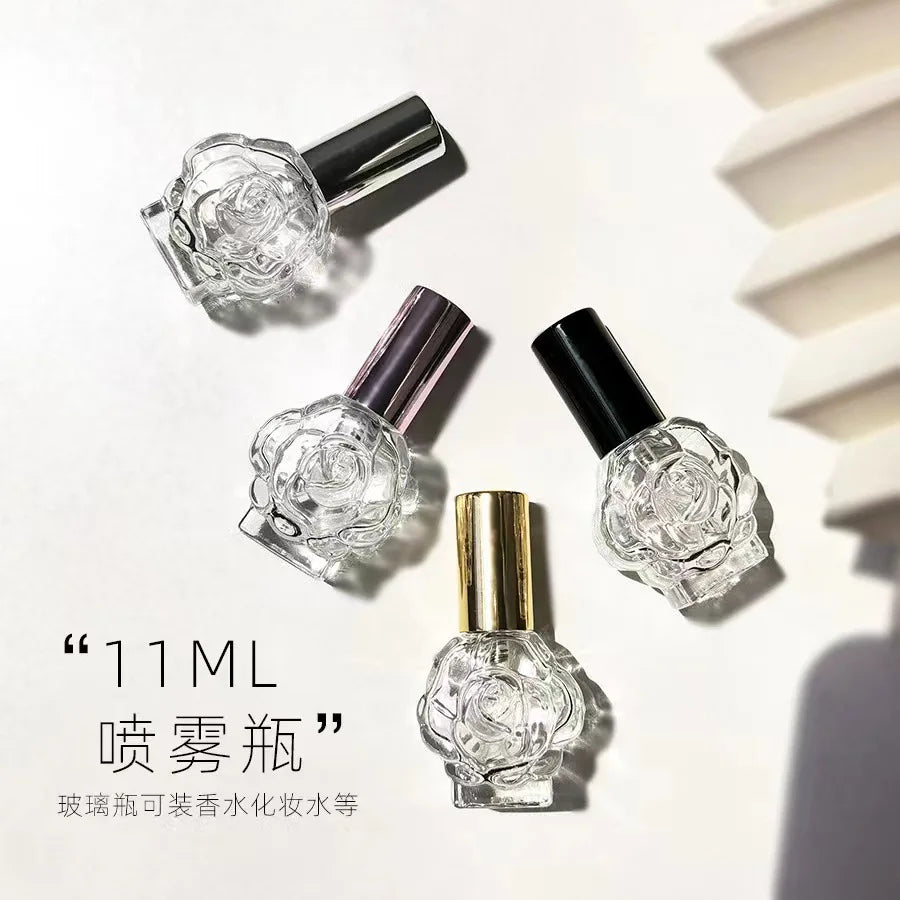10ml Rose Glass Perfume Atomizer | Refillable Travel Spray Bottle Perfume Atomizer QXL