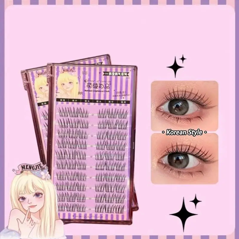 W-Shape Individual False Lashes | Handcrafted Synthetic Hair False Eyelashes QXL