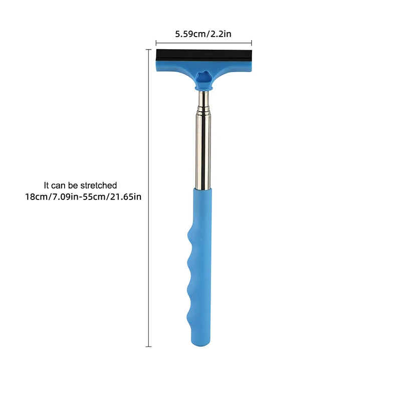 Car Rearview Mirror Wiper | Telescopic Squeegee Cleaner Car Mirror Wiper QXL Blue