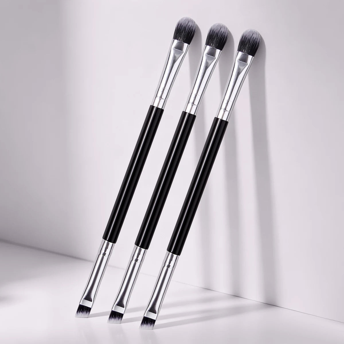 KOSSHOW 3-Pc Double-Ended Eyeshadow & Brow Liner Brush Set Eye Makeup Brush Set QXL